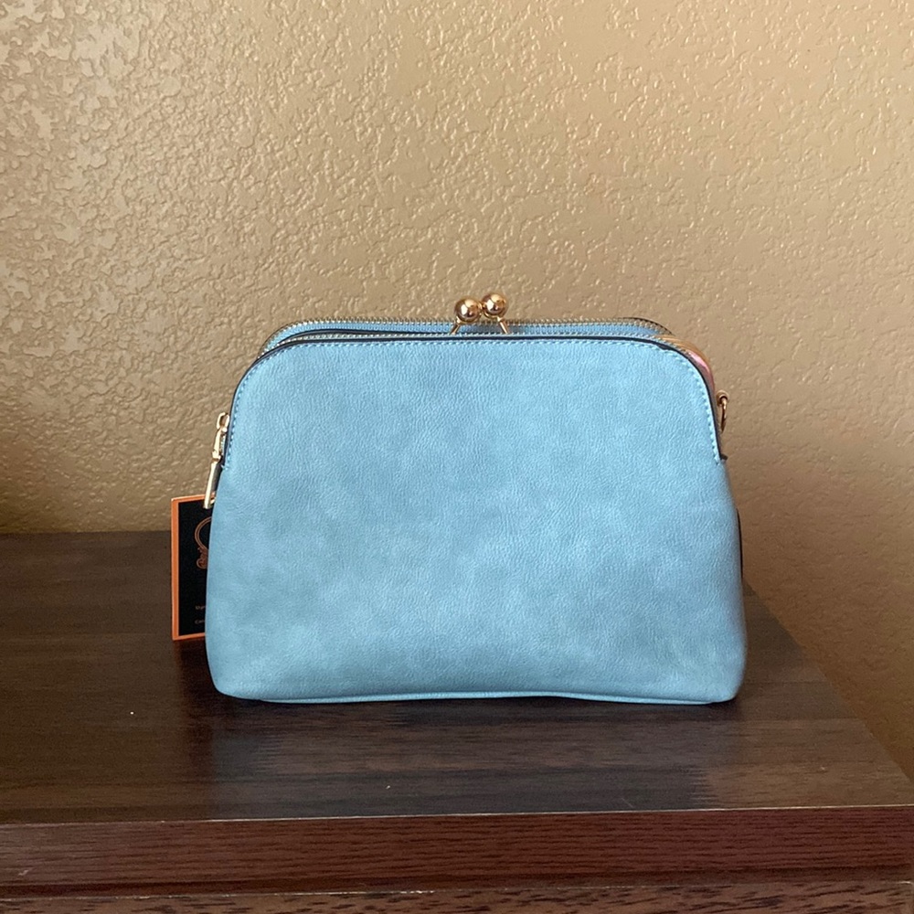 Cute blue bag, faux leather. Never used!